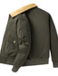 cheap Men&#039;s Jackets &amp; Coats-Men&#039;s Fleece Jacket Outdoor Casual Daily Winter Regular Coat Regular Fit Warm Stylish Minimalism Jacket Long Sleeve Solid Color Fur Collar Army Green Khaki Dark Navy / Cotton