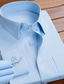 abordables Camisas de vestir-Hombre Camisa para Vestido Olas Cuello Vuelto Negro Blanco Rosa Vino Azul Marino Boda Trabajo Manga Larga Abotonar Ropa Negocios Formal Casual Libre de arrugas