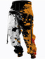 tanie graficzne spodnie dresowe-Męskie Spodnie dresowe Uprawiający jogging Spodnie Ściągana na sznurek Boczne kieszenie Elastyczny pas Kolorowy blok Wzory graficzne Komfort Oddychający Sporty na świeżym powietrzu Codzienny / Frotte