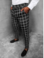 billige Chinos-Herre Dressbukser Avsmalnende bukser Bukser Trykt mønster Gitter Myk Full lengde Hjem Virksomhet Bomullsblanding Bukser Avslappet / Sportslig Svart Blå Mikroelastisk