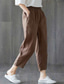 cheap Plain Cotton Linen Pant-Women&#039;s Normal Cotton Linen Pants Chinos Pants Trousers Fashion Ankle-Length Mid Waist Plain Side Pockets Baggy Comfort Micro-elastic Work Casual Weekend Black-White Black+Grey Black White Summer