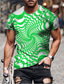 billige 3D-herreskjorter-Herre Skjorte T-shirt Grafisk 3D Rund hals Sort Lysegrøn Lyserød Blå Lilla Plusstørrelser Afslappet Kortærmet Trykt mønster Tøj Gade overdrevet