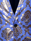 voordelige Herenjacks &amp; jassen-herenblazer cocktailkleding winddicht feestavond evenement / feestbar single-breasted revers casual dagelijks comfortabel jack bloemen glitter zwart blauw / lente / herfst