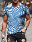 voordelige 3D T-shirts voor mannen-Voor heren Overhemd T-shirt Grafisch 3D Ronde hals Zwart Lichtgroen Blozend Roze blauw Paars Grote maten Casual Korte mouw Afdrukken Kleding Streetwear overdreven