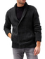 tanie męski sweter rozpinany-Męskie Sweter Sweter Rozpinany Kable Robić na drutach Dzianiny W serek Wyjściowe Weekend Odzież Zima Jesień Biały Czarny M L XL