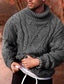 baratos suéter pulôver masculino-Homens Suéter Pulôver suéter Robusto Tricotar Tricotado Côr Sólida Colarinho Chinês Básico à moda Diário Feriado Roupa Outono Inverno Verde Tropa Cinzento Escuro S M L / Manga Longa / Gola Alta