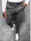 abordables Chinos-Hombre pantalones de traje Pantalones tapered Pantalones Estampado Enrejado Suave Longitud total Hogar Negocio Mezcla de Algodón Pantalones Casual Negro Azul Piscina Microelástico