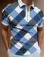voordelige Grafische polo-Voor heren POLO Shirt T-shirt Golfshirt Rits Sport Modieus Casual Zomer Korte mouw Zwart / Wit Khaki Marineblauw Ruitjes Kleurenblok 3D-afdrukken Strijkijzer Rits Casual Dagelijks Vetoketju Afdrukken