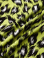 billige Skjorter med trykk for menn-Herre Skjorte Leopard Aftæpning Avslappet Daglig Kortermet Topper Tropisk Grønn