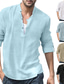 cheap Men&#039;s Casual Shirts-Men&#039;s Casual Shirt Solid Color Collar Street Daily Button-Down Long Sleeve Tops Casual Fashion Comfortable Big and Tall White Black Khaki