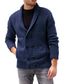 billige cardigan sweater til mænd-Herre Bluse Cardigan Sweater Kabel Strikke Strikket V-hals I-byen-tøj Weekend Tøj Vinter Efterår Hvid Sort M L XL