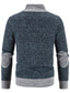 cheap Men&#039;s Cardigan Sweater-Men&#039;s Sweater Cardigan Sweater Ribbed Knit Zipper Pocket Color Block Stand Collar Basic Casual Daily Holiday Clothing Apparel Fall Winter Blue Light gray M L XL / Long Sleeve / Long Sleeve / Weekend