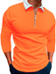 voordelige 3D-ritspolo-Voor heren POLO Shirt Golfshirt Straat Dagelijks Strijkijzer Kwart ritssluiting Lange mouw Modieus Casual Kleurenblok Vetoketju Kwart ritssluiting Lente &amp; Herfst Normale pasvorm Zwart Wit Wijn