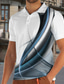 voordelige Grafische polo-Voor heren POLO Shirt Golfshirt T-shirt 3D-afdrukken Verloop Strijkijzer Casual Dagelijks Button-omlaag Afdrukken Korte mouw Tops Ontwerper Casual Modieus Ademend Wit blauw Zwart + Wit