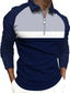 billiga klassisk polo-Herr POLO Shirt Golftröja Quarter Zip Polo Färgblock Nedvikt Armégrön Marinblå Svart Gata Dagligen Långärmad Dragkedja Kläder Mode Ledigt Bekväm