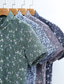 baratos Camisas masculinas de negócios-Homens Saia camisa de verão Estampas Abstratas Decote Quadrado Colarinho Com Botões A B C D E Casamento Trabalho Manga Curta Roupa Algodão Moda Exagerado Legal Músculo