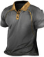 billiga 3d polo-Herr POLO Shirt Golftröja Färgblock Nedvikt Blå Gul Armégrön Kamel 3D-tryck Utomhus Gata Kort ärm Button-Down Mönster Kläder Mode Designer Ledigt Andningsfunktion / Sommar / Vår / Sommar