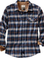 billige Hverdagsskjorter-Herre Flanell skjorte Ternet Aftæpning Vin Grøn Rosa Marineblå Orange Langærmet Trykt mønster Gade Daglig Knap ned Toppe Mode Afslappet Bekvem