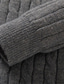 billige sweater til mænd-Herre Bluse Pullover trøje Rillet Strikke Lynlås Strikket Helfarve Høj krave Basale Stilfuld Daglig Ferie Tøj Vinter Efterår Sort Kakifarvet S M L