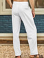 Χαμηλού Κόστους casual παντελόνι-Ανδρικά Λευκά παντελόνια Παντελόνια Τσέπη Ισιο πόδι Σκέτο Άνεση Αναπνέει Causal Καθημερινά Παραλία Μείγμα Βαμβακιού Βασικό Κλασσικό Λευκό Μαύρο Μικροελαστικό