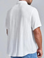 cheap Men&#039;s Casual Shirts-Men&#039;s Seersucker Shirt Striped Turndown White Print Daily Holiday Short Sleeve Button-Down Clothing Apparel Fashion Lightweight Casual Comfortable / Summer / Summer / Beach