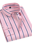 Χαμηλού Κόστους Επίσημα πουκάμισα-Ανδρικά Πουκάμισο Επίσημο Πουκάμισο Ριγέ Λευκό + Κρασί Θαλασσί Ανθισμένο Ροζ Ρουμπίνι Βαθυγάλαζο Κοντομάνικο Ρούχα Βασικό Δουλειά