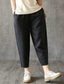 cheap Plain Cotton Linen Pant-Women&#039;s Normal Cotton Linen Pants Chinos Pants Trousers Fashion Ankle-Length Mid Waist Plain Side Pockets Baggy Comfort Micro-elastic Work Casual Weekend Black-White Black+Grey Black White Summer