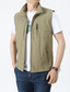 cheap Gilets-Men&#039;s Vest Warm Quick Dry Outdoor Street Holiday Zipper Turndown Streetwear Chic &amp; Modern Casual Jacket Outerwear Pure Color Pocket Army Green Khaki Dark Navy / Spring / Fall / Sleeveless
