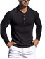 cheap Knit Polo Sweater-Men&#039;s Collar Polo Shirt Knit Polo Sweater Golf Shirt Solid Color Striped Turndown Wine Dark Green Khaki Red Navy Blue Print Going out Gym Long Sleeve Patchwork Zipper Clothing Apparel Sportswear