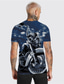 cheap Men&#039;s Casual T-shirts-Men&#039;s T shirt Tee Designer Summer Short Sleeve Gray Army Green Navy Blue Graphic Motorcycle Print Crew Neck Street Daily Print Clothing Clothes Designer Casual Big and Tall