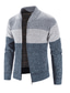 cheap Men&#039;s Cardigan Sweater-Men&#039;s Sweater Cardigan Sweater Zip Sweater Sweater Jacket Fleece Sweater Ribbed Knit Cropped Knitted Color Block Stand Collar Basic Stylish Outdoor Daily Clothing Apparel Winter Fall Blue Red M L XL