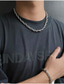 abordables Men&#039;s Trendy Jewelry-1 PC Collar For Mujer Boda Deporte Regalo Acero inoxidable Clásico Tejido