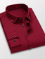 voordelige Nette overhemden-Voor heren Overhemd Effen Kraag Vierkante hals Zwart Wit Blozend Roze Rood Marineblauw Feest Werk Lange mouw Kleding Zakelijk Basic