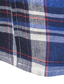 お買い得  カジュアルシャツ-メンズ シャツ チェックカラー カジュアル デイリー 長袖 トップス カジュアル ブルー/ブラック 黒+白 赤+紺