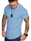 お買い得  メンズカジュアルTシャツ-男性用 Tシャツ 半袖 トップス コットン ランニング スポーツウェア ホワイト グリーン ブルー アクティブウェア