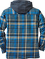 cheap Flannel Shirts-Men&#039;s Flannel Shirt Shirt Jacket Shacket Check Hooded Black / White Green Blue Brown Print Street Daily Long Sleeve Button-Down Clothing Apparel Fashion Casual Comfortable