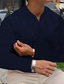 olcso Férfi alkalmi pólók-Férfi Póló Hosszú ujjú ing Sima V-alakú Utca Vakáció Hosszú ujj Ruházat Alkalmi Kényelmes