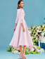 cheap Tea Length-A-Line Mother of the Bride Dress Wedding Guest Elegant Vintage V Neck Tea Length Satin 3/4 Length Sleeve with Pleats 2025 free custom size