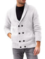ieftine pulover cardigan pentru bărbați-Bărbați Pulover Pulover Cardigan Cablu Tricotat Tricotat În V Ieșire Sfârșit de săptămână Îmbrăcăminte Iarnă Toamnă Alb Negru M L XL