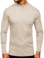 billige Casual T-shirts til mænd-Herre T-shirt Turtleneck skjorte Vanlig Rullekrave Rund hals Gade Ferie Langærmet Tøj Mode Afslappet Bekvem Nødvendighed