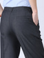 preiswerte Chinos-Herren Anzughosen Hose Hosen Chinesisch Chino Elastische Taille Feste Farbe Komfort Atmungsaktiv Geschäft Casual Täglich Modisch Ausgefallene Schwarz+Grau Schwarz elastisch