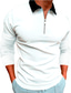 cheap Zip Polo-Men&#039;s Polo Shirt Golf Shirt Street Daily Turndown Quarter Zip Long Sleeve Fashion Casual Color Block Zipper Quarter Zip Spring &amp;  Fall Regular Fit Black White Wine Navy Blue Blue Orange Polo Shirt