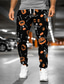 cheap Sweatpants-Men&#039;s Sweatpants Joggers Trousers Pants Drawstring Side Pockets Elastic Waist Skull Pumpkin Graphic Prints Comfort Breathable Halloween Sports Outdoor Streetwear Designer Black Micro-elastic