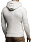 Недорогие кардиган мужской свитер-Муж. Вязаная ткань Кардиган коренастый Вязать Трикотаж Капюшон На выход выходные Одежда Зима Осень Белый Черный S M L