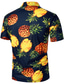cheap Hawaiian Shirts-Men&#039;s Shirt Polo Shirt Dress Shirt Summer Hawaiian Shirt Golf Shirt Pineapple Button Down Collar Black-White Yellow Green Print Outdoor Casual Short Sleeve Color Block Button-Down Clothing Apparel