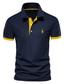 voordelige klassieke polo-Voor heren POLO Shirt Golfshirt Stip Strijkijzer Dagelijks Sport Button-omlaag Korte mouw Tops Klassiek Zwart / Rood Wit Grijs / Zomer