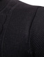 billiga tröja för män-Herr Tröja Pullover tröja Ribbad Sticka Beskuren Stickat Ensfärgat Polokrage Grundläggande Stylish Utomhus Dagligen Kläder Vinter Höst Svart Kaki S M L