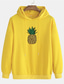 cheap Graphic Hoodies-Men&#039;s Hoodie Sweatshirt 3D Basic Designer Casual Fruit Pineapple Graphic Prints Black Yellow White Hot Stamping Hooded Sports &amp; Outdoor Daily Sports Long Sleeve Clothing Clothes Regular Fit Cotton