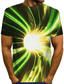 baratos T-shirts Homem com Estampado 3D-Homens Camiseta Camisetas Gráfico 3D impressão Decote Redondo Verde / Preto Verde Claro Rosa Vermelho Roxo Impressão 3D Diário Manga Curta Imprimir Roupa Exagerado Básico