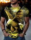 billige 3D-herreskjorter-herre t-shirt eagle animal rund hals med korte ærmer street print toppe sportstøj afslappet mode behagelig blå sommer forår grafiske t-shirts